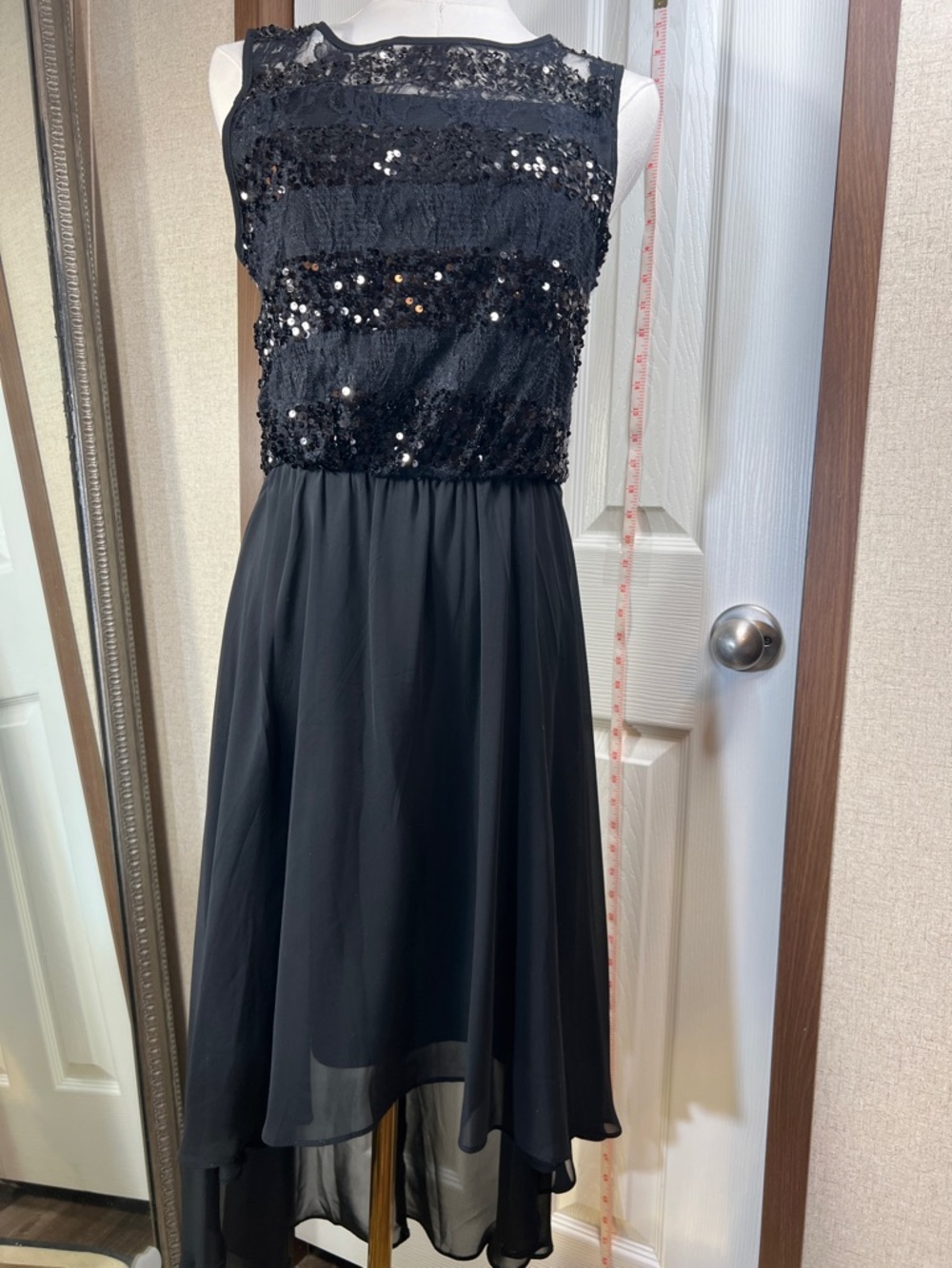 Bisou Bisou Black Sequin High-Low Dress